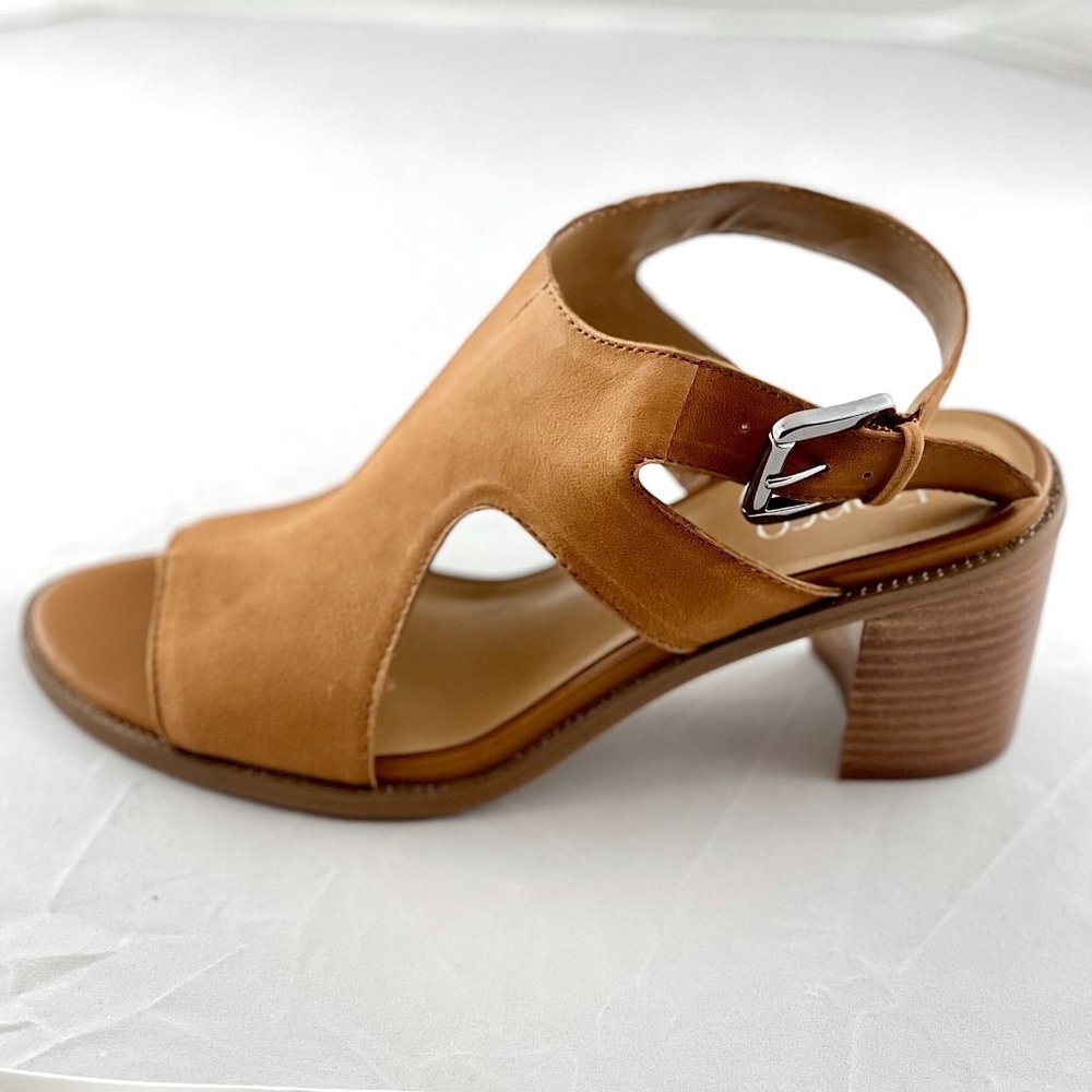 Franco Sarto Hermosa Block Heel Leather Sandal